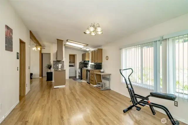 Kitchen and dining flow into each other!