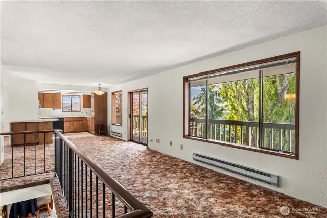 interior stairs and upper living space