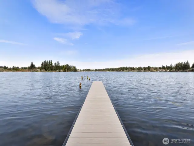 80 ft dock is new.  4 cleats for docking.