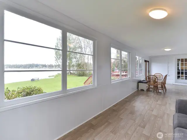 See amazing birds from the sunporch.  New floor, new paint, new heater, new lighting
