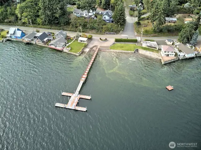Drone view of the Shore Hill community dock