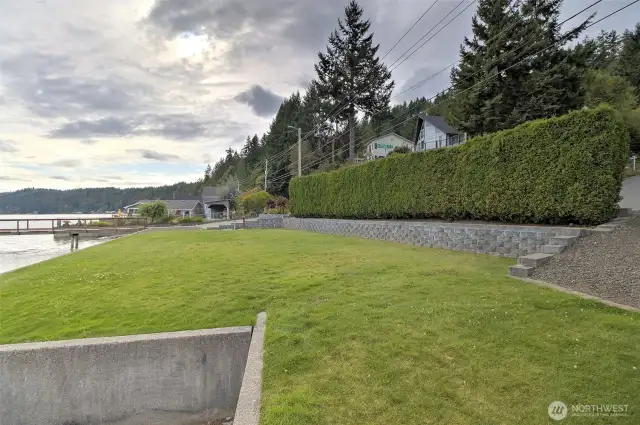 View of the community beach lawn area
