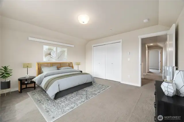 This bedroom faces to the west and takes in the sunsets and those westerly views.