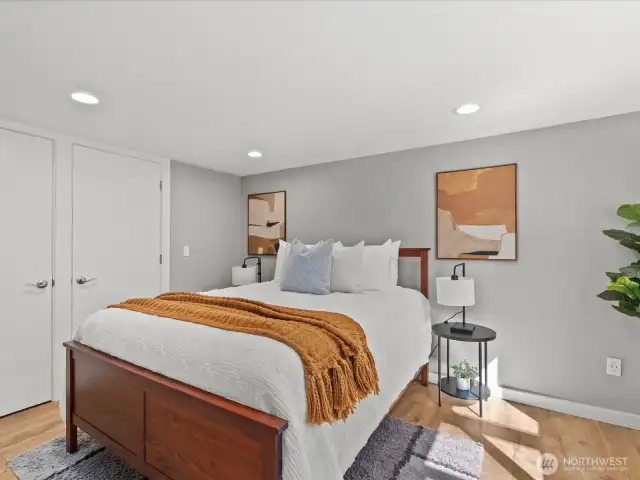 Lower level bedroom 3 with lots of closet space