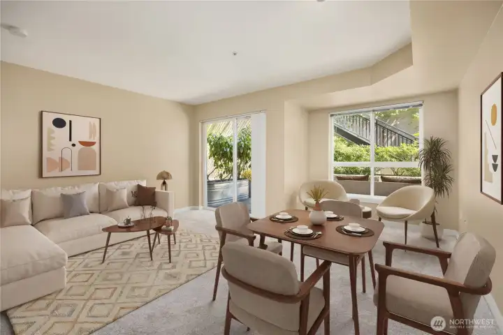 Very quiet side of the building with greenery views