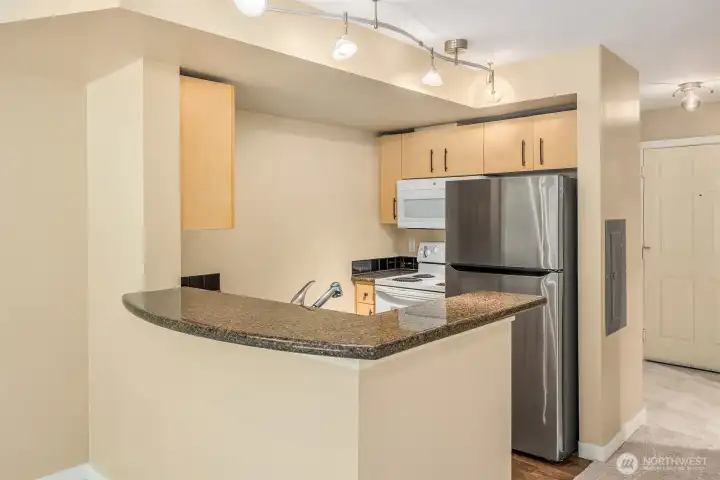 Kitchen with raised bar