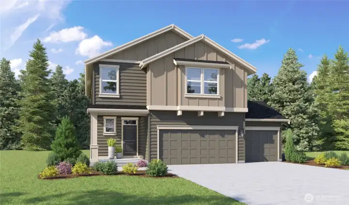 Rendering is representational. Actual home is under construction. Colors, materials, and features may vary. See site agent for details.