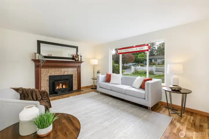 Big window brings in great light while enjoying front garden views