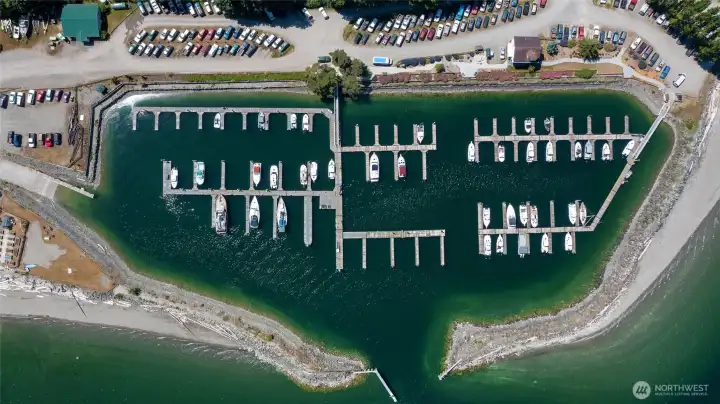Aerial view of the marina