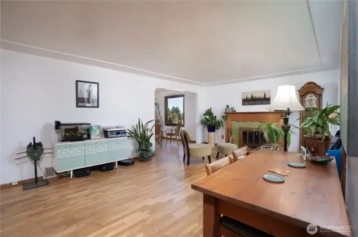 This living room is super spacious- room for all...