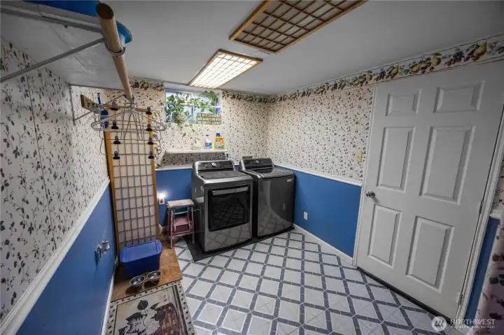 The laundry room is huge.