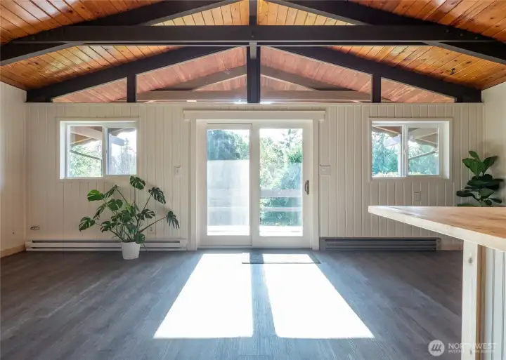 doors to the outside deck