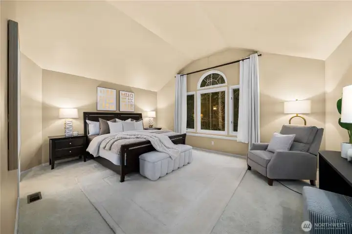 Spacious primary suite offering a serene and private retreat