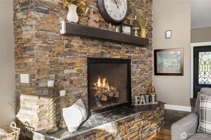 Inviting gas fireplace