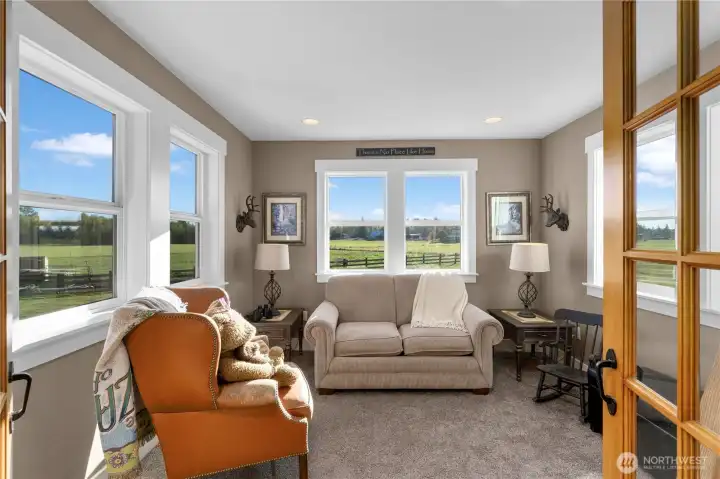 Office with an abundance of natural light and incredible views.