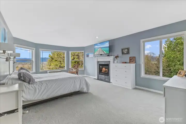 Primary Suite with gas Fireplace