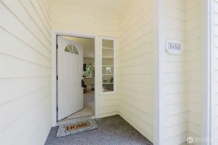 Covered front porch entry