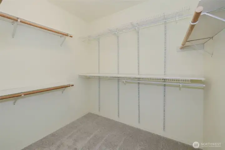 Large primary walk in closet
