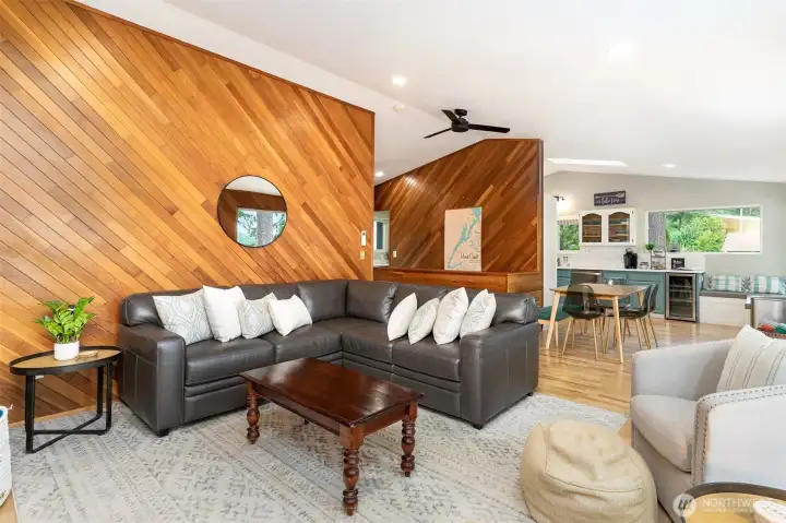 Living room to dining and kitchen