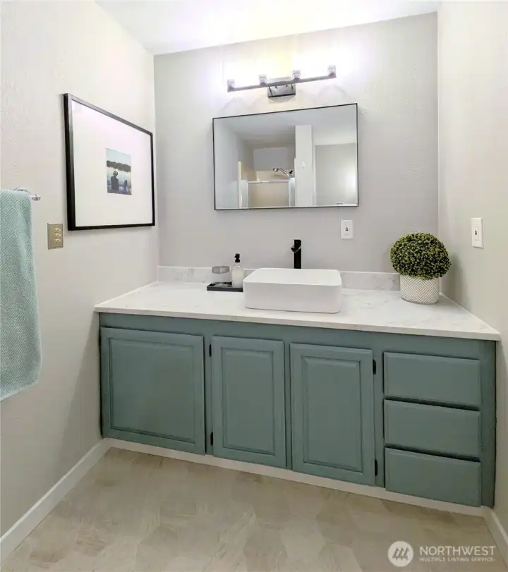 Just remodeled downstairs bathroom!