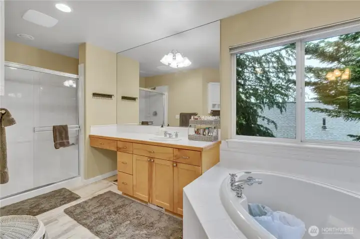 Primary bath with soaking tub