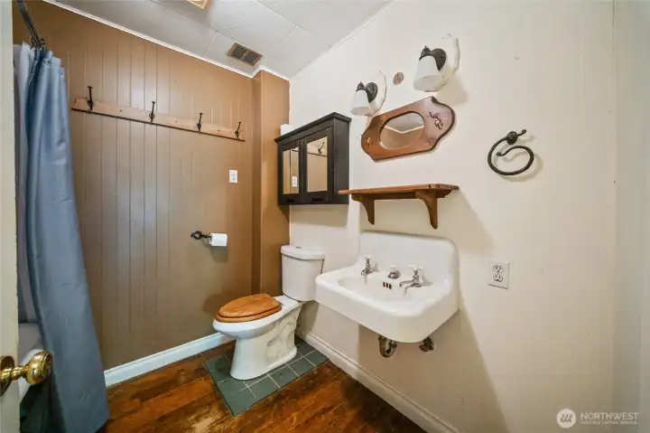 Main floor bathroom with cool, vintage sink