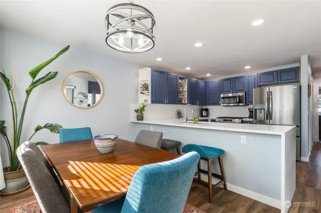 Move around with ease in this great open space kitchen and dining room.