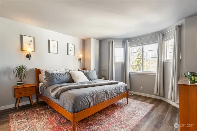 Primary bedroom is really spacious! Lots of natural light.