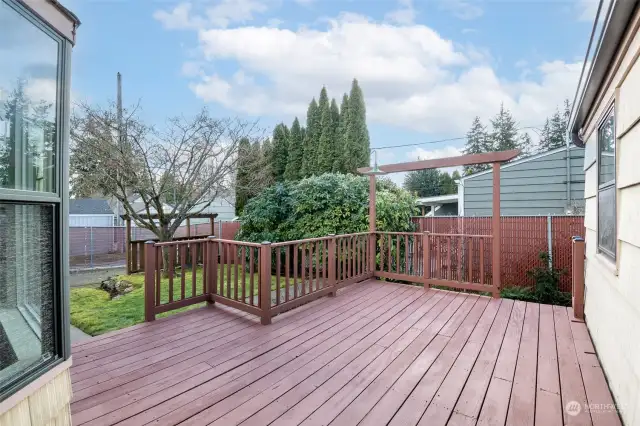 Off of the family room is the entertaining deck perfect for bbq's!