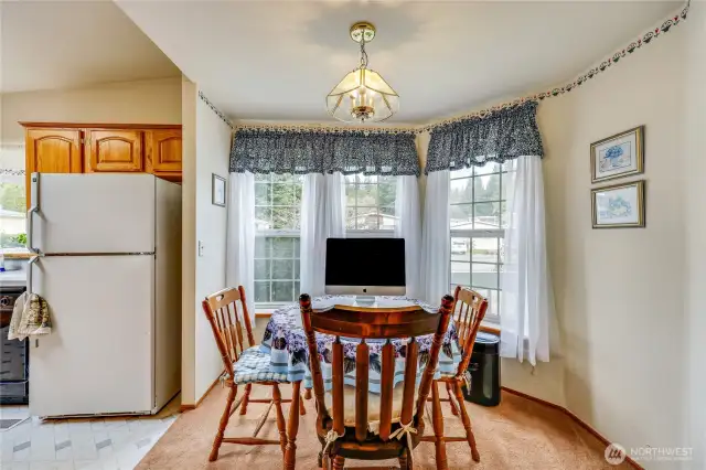 Breakfast nook off the kitchen.