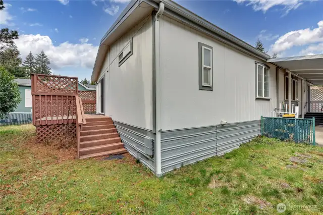 Fenced yard.