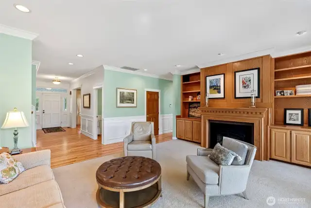 Family room with gas fireplace