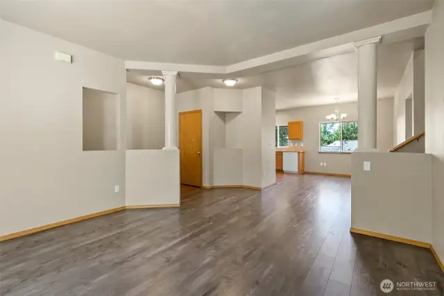LVP runs through living and dining rooms