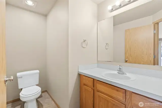 Half bath off family room