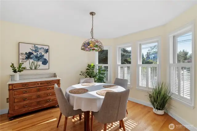 A light filled, huge dining room perfect for entertaining.