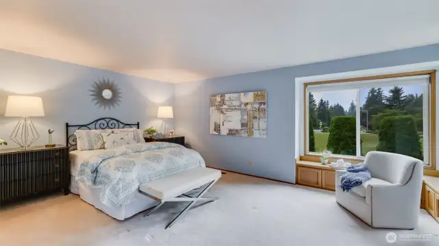 Can you imagine waking up every morning and having such a gorgeous view to meet you!  The primary suite if spacious and open.