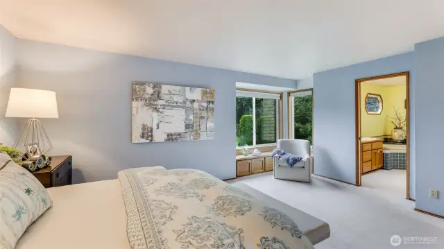 Almost any sized furniture will easily be placed in the primary bedroom.