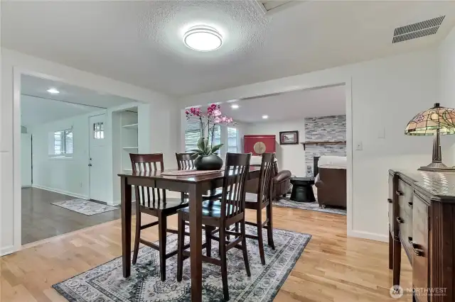 View of the dining room towards the living room, to your left is the gigantic family room!