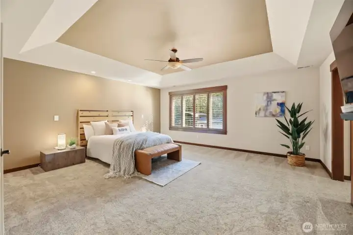 Primary Bedroom with tray ceilings