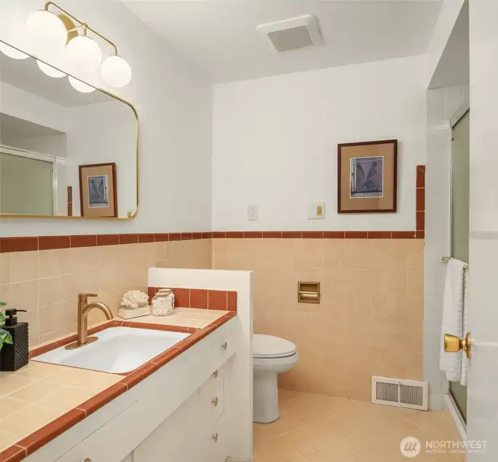 Hallway bath with walk-in shower