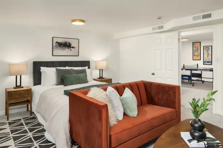 The downstairs bedroom is non-conforming, but fully functional.