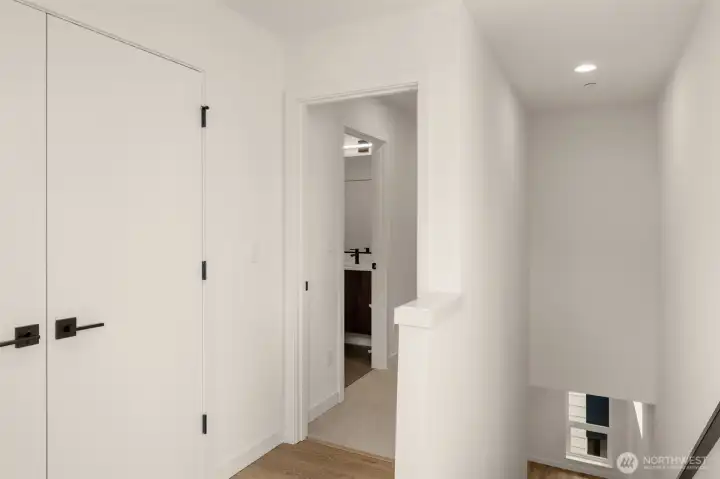 Convenient upstairs laundry closet
