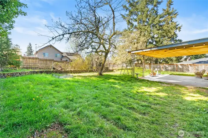 The yard is your template - gardens, play area, a shed...