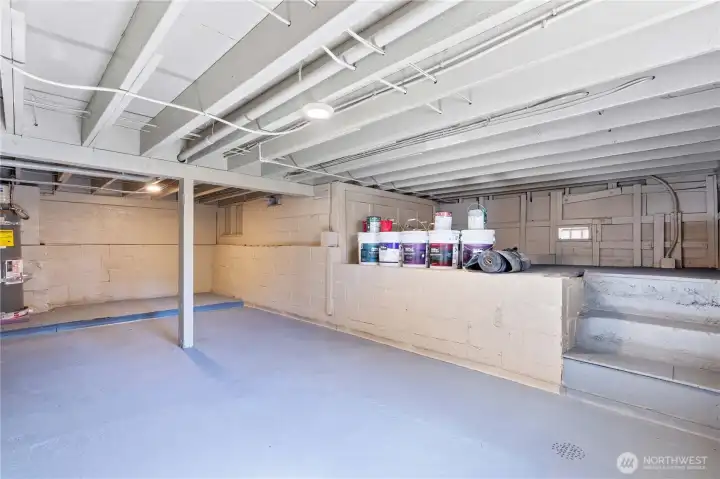 Basement: Great extra space could be used for storage, office or play room. Has Window facing backyard and lighting, electrical outlets and water heater.