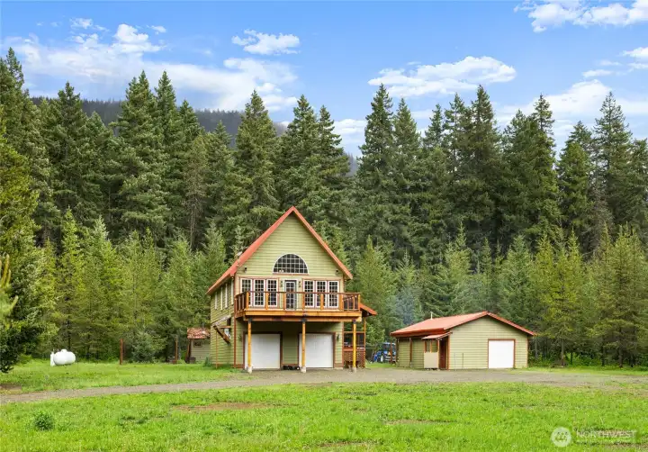 Private Easton retreat surround by evergreen on nearly 2.7 acres.