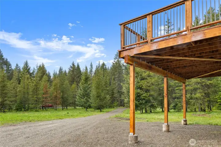 Elevated outdoor spaces overlooking the natural setting.