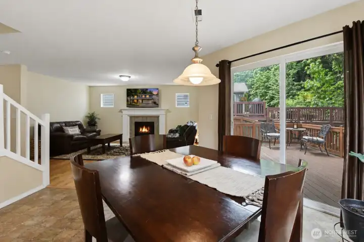 The dining room can comfortably accommodate a 6 top table.