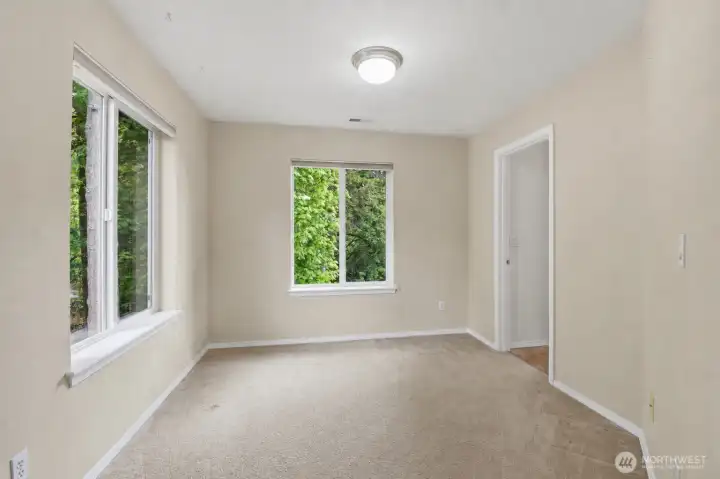 The sitting area in the primary suite.