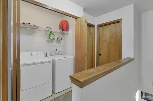 Upstairs laundry closet.  Full size W/D!