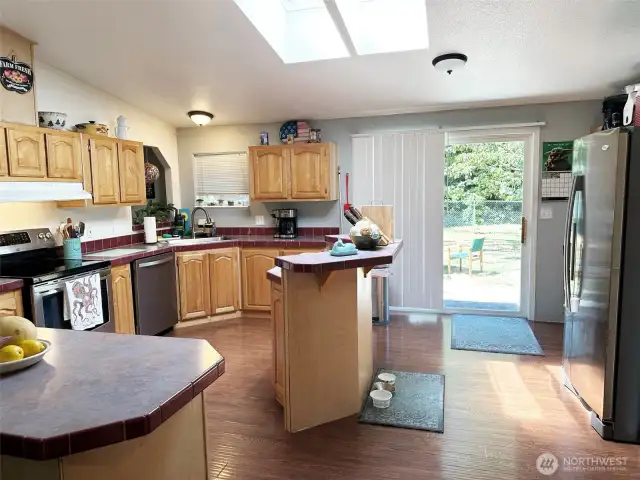 Skylights for natural light.